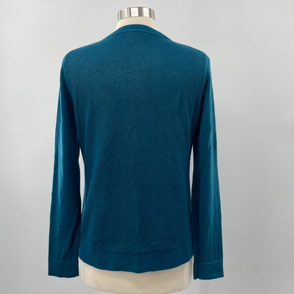 CAbi Womens Ever Teal Snap Cotton Blend Cardigan Sweater  Size Medium M  NWOT - Picture 4 of 11